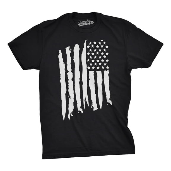 Mens Vertical Grunge Flag Funny T shirts USA Tees American Novelty Vintage T shirt Graphic Tees