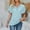 Blue, variant on Njoeus Summer Tops for Women Ruffle Short Sleeve T Shirts Floral V-Neck Top Loose Fitting Eyelet Blouse Trendy S-XXL