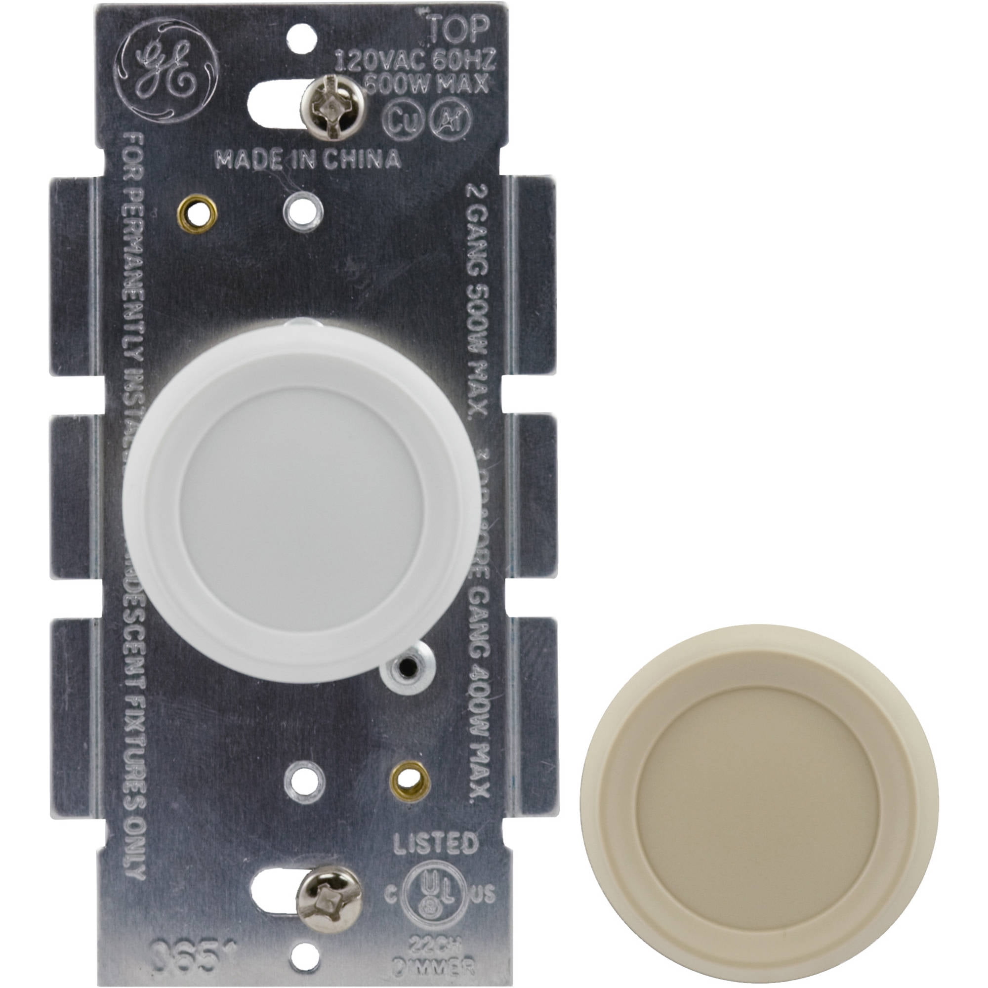 GE 2pk Push On Off Dimmer, White Ivory by Generic