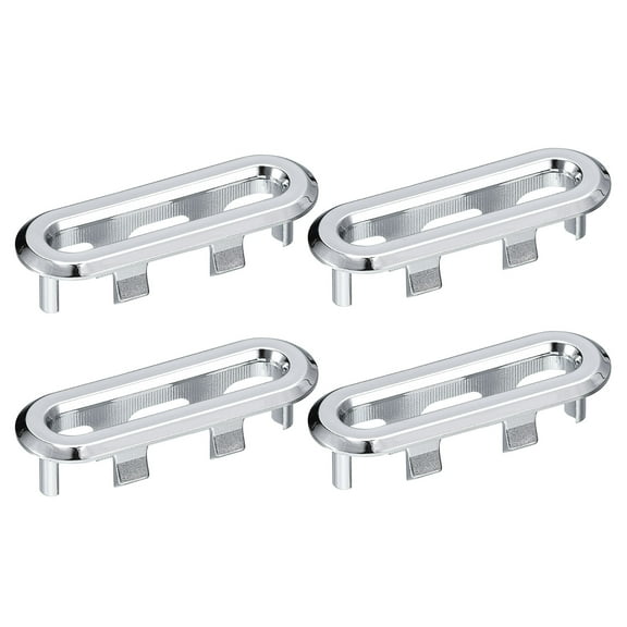 Uxcell 4 Pack 47.8x13.5mm Sink Trim Overflow Cover Rings Oval Hole Insert in Caps Silver