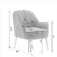 thumbnail image 7 of Velvet Accent Chair, Modern Upholstered Reading Chair with Backrest and Armrest, Soft Ergonomic Leisure Chair Vanity Chair with Gold Adjustable Legs for Living Room Bedroom Apartment, Coffee, 7 of 7