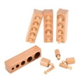 thumbnail image 2 of Wooden Mini Cylinder Block Materials, Easy To Grasp Cylinder Socket Safe Brain Exercise  for Early Childhood Development for Toddlers Ohye Home Cylinder Socket, 2 of 7