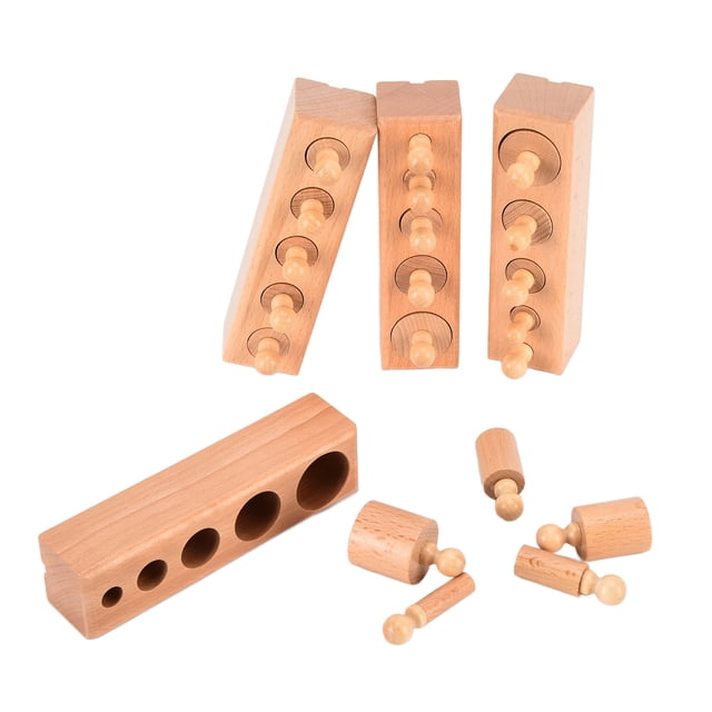 Mini Cylinder Block Materials, Brain Exercise Educational Safe Premium Material Easy To Grasp Knobbed Cylinder Socket For Early Childhood Development Ohye Home Cylinder Socket