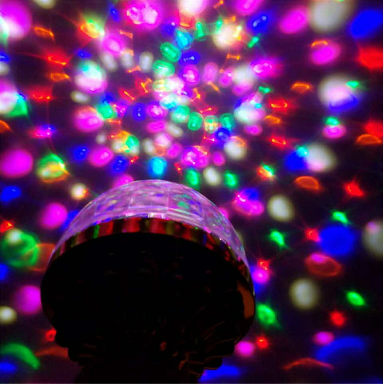 HAOAN E27 Disco Light Bulb Rotating LED Party Bulb Strobe Light for  Parties- 6W RGB Multi Crystal Disco Ball Light Strobe Bulb Decor for  Birthday