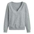 thumbnail image 5 of Neewe Womens Tops Plain V Neck Sweatshirt for Women Pullover Long SLeeve Shirts Fall Outfits 2026 Loose Fit S-2XL, 5 of 5