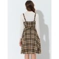 thumbnail image 4 of DARING DIVA Plaid Sleeveless Tie Back A-Line Overall Pinafore Dress 3XL Brown, 4 of 6