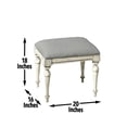 thumbnail image 5 of Highland Park Rustic Ivory Wood Vanity Bench, 5 of 5