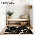 thumbnail image 3 of ODIKA 4'x6' Machine Washable Non-Slip Area Rug, Ebon Marble Swirl Gilt Accent Floor Chic Hallway Porch High Traffic Rug, Black, 100928, 3 of 7