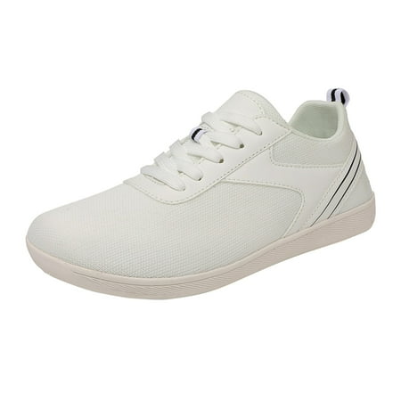 WNVMWI Mens Shoes White Sneakers Formal Shoes for Men Outdoor Non Slip Wide Toe Shoes Comfortable Breathable Athletic Hiking Shoes for Wide Feet Fitness Running Casual Walking Shoes Size 37