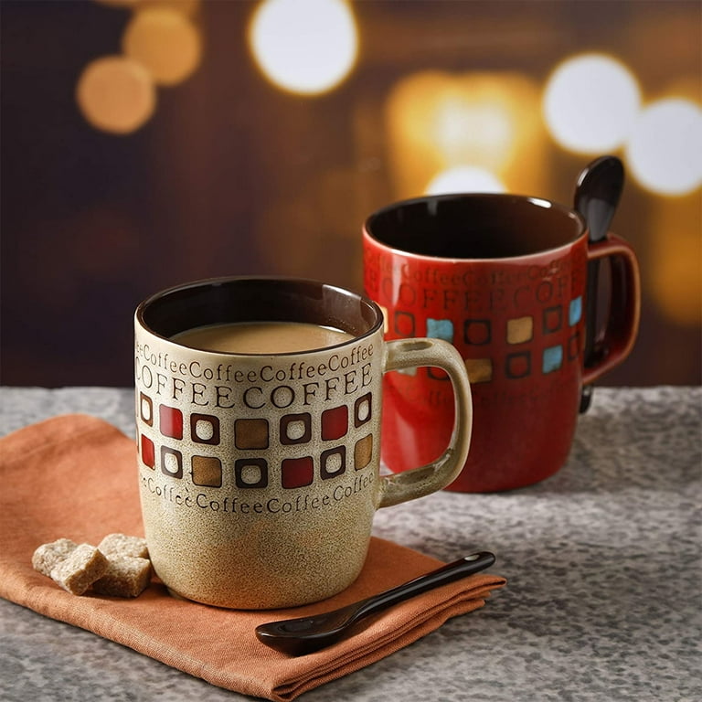 Mr. Coffee Mug with 8Piece Spoons, Ounce Café Styles/Color Set Americano 14 90592.08RM Assorted