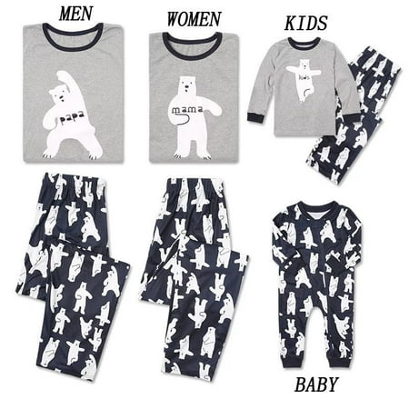 Family Matching Adult Women Kids Baby Sleepwear Nightwear Pajamas