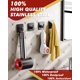 thumbnail image 2 of Toalla Auxmir Heavy Duty con ganchos adhesivos, 10 kg, 5 unidades, acero inoxidable, 2 of 9