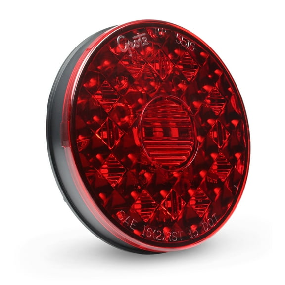 Grote 55082 4" Round LED Stop Tail Turn Lights with Integrated Backup - Integrated 4-Pin Hard Shell Termination, STT Only