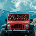 thumbnail image 3 of Uorisanigo Windshield Sun Shade Sunshade Compatible with Jeep Wrangler TJ JK JKU 1997-2018 Heat Shield Colorful Dog Paws Print Sun Visor Mat Blocks Sunlight Heat UV Rays, 3 of 7