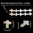 thumbnail image 3 of 2 Strands 46 Pcs Cross Charm Undyed Sea Shell Cross Beads Crucifix Cross Pendants Drilled Beads Strands For Easter, 3 of 7