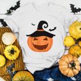 thumbnail image 2 of Towmus Fall Shirts for Women's Pumpkin Face T-Shirt Funny Lantern Shirt for Women Cute Graphic Tees, 2 of 5