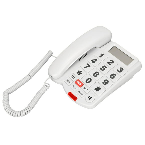 LD-265 CID Botón Grande Teléfono Con Cable Un Tacto Dial Hand Hands Libre Id de Identificación de Llamadas Teléfono para Personas Mayores con Discapacidad Auditiva