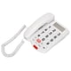 thumbnail image 3 of Teléfono fijo con cable manecillas de volumen ajustables blancas botón grande teléfono con cable dial de un toque para personas con discapacidad auditiva, 3 of 8