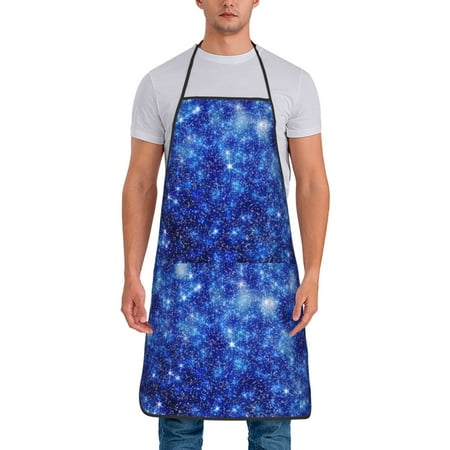 

Jgfou Blurred Star Snow Christmas Print Anti-fouling Apron for Men Women Waterproof Oil-Proof Kitchen Apron with Adjustable Straps Pocket and No-Pill No-Fade Fabric