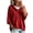 Red, variant on summer sweaters for women lightweight Lace Up Front Hooded Knit Sweater Oversized Batwing 3/4 Sleeve Loose Casual Womens Pullover Tops