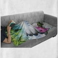 thumbnail image 5 of Spa Soft Flannel Fleece Throw Blanket, Sand Orchid and Massage Stones in Garden Sunny Day Yoga, Cozy Plush for Indoor and Outdoor Use, 70" x 90", Blue Fern Green Fuchsia, by Ambesonne, 5 of 5