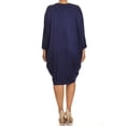 thumbnail image 4 of Women's Casual Plus Size Loose Fit Long Sleeve Dolman Style Midi Dress, 4 of 4