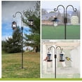 thumbnail image 5 of Double Shepherds Hooks for Outdoor, 2-Pack Heavy Duty Two Sided Garden Pole for Hanging Bird Feeder, Plant Baskets, Solar Light Lanterns, Garden Plant Hanger Stands with 5 Base Prongs, 5 of 6