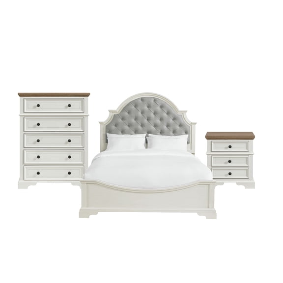 Picket House Furnishings Ulysses Youth Queen UPH 3PC Bedroom Set in White