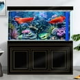 thumbnail image 5 of 48X20IN Natural Background Aquarium Background, 3D Image of Underwater Fish Tank Decoration, Submarine Organism Greeneryterrarium Background with 10 EVA Double-Sided Tape, 5 of 5