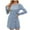 Light Blue, variant on fatyb Women's Long Sleeve Crewneck Knitted Mini Dress Fall Winter Casual Sweater A-Line Dresses with Pockets