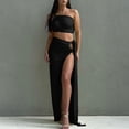 thumbnail image 2 of CHUMUD Skirt Sets for Women 2 Piece Outfits Summer Y2k Strapless One Shoulder Crop Top High Slit Skirt Bodycon Maxi Long Skirt Suit Night Out Set, 2 of 9