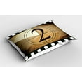 thumbnail image 2 of Ambesonne Movie Theater Pillow Sham 2 Pack, Countdown Theme, 36"x20", Pale Brown Black White, 2 of 3