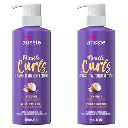 For Curly Hair – Aussie Paraben-Free Miracle Curls Co-Wash w/ Coconut & Jojoba, 16.9 fl oz Twin