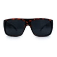 thumbnail image 5 of Classic Manly Rectangular Sporty Wrap Biker Style Plastic Sunglasses Tortoise - Black, 5 of 8