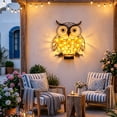 thumbnail image 6 of Solar Owl Metal Wall Art Light, Decorative Led Flower Waterproof Design, Outdoor Garden Hanging Lamp, Light for Patio Fence Garden Decoration, 6 of 7
