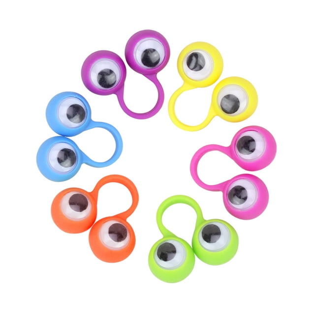 20 piezas de juguete educativo e inteligente para dedos, títeres de anillo con ojos grandes, divertido juego para niños, regalo para fiestas (colores surtidos).