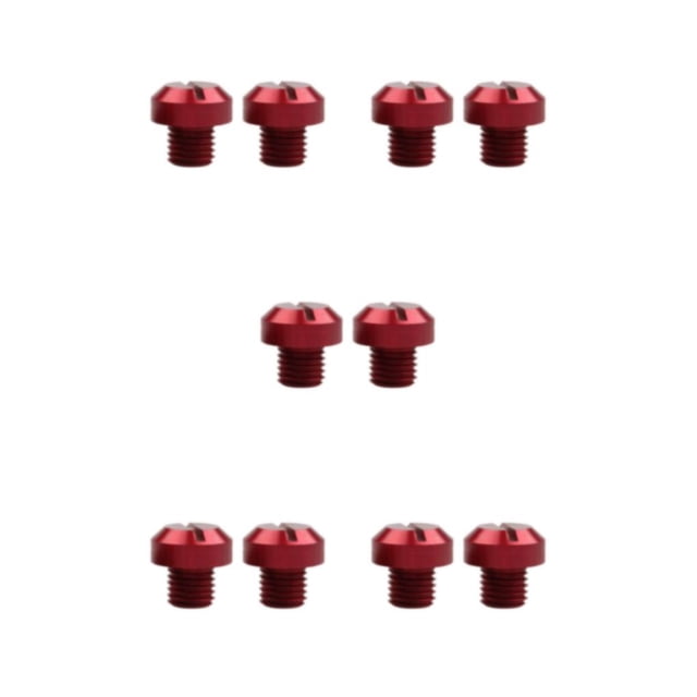 maskred 2 Pcs M10x1.25 Rétroviseurs Filetage Vis Boulons Bouchon Trou Rouge Positif 10mm 5Set