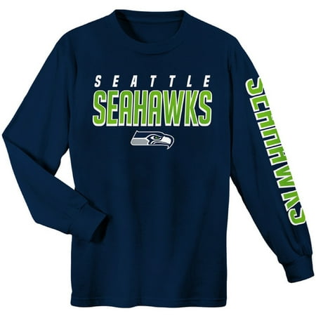 - Youth College Navy Seattle Seahawks Sleeve Hit Long Sleeve T-Shirt
