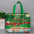 thumbnail image 4 of Bolsa de tela no tejida impermeable para regalo, bolsa de almacenamiento de ropa plegable para fiesta de Navidad, paquete con estampado de Noel, 4 of 4