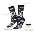 thumbnail image 4 of Gukieu Cartoon Spaceship Print Contrast Color Mid-calf Socks, Sweat-wicking Athletic Socks, Unisex Clothing Accessories, 4 of 6