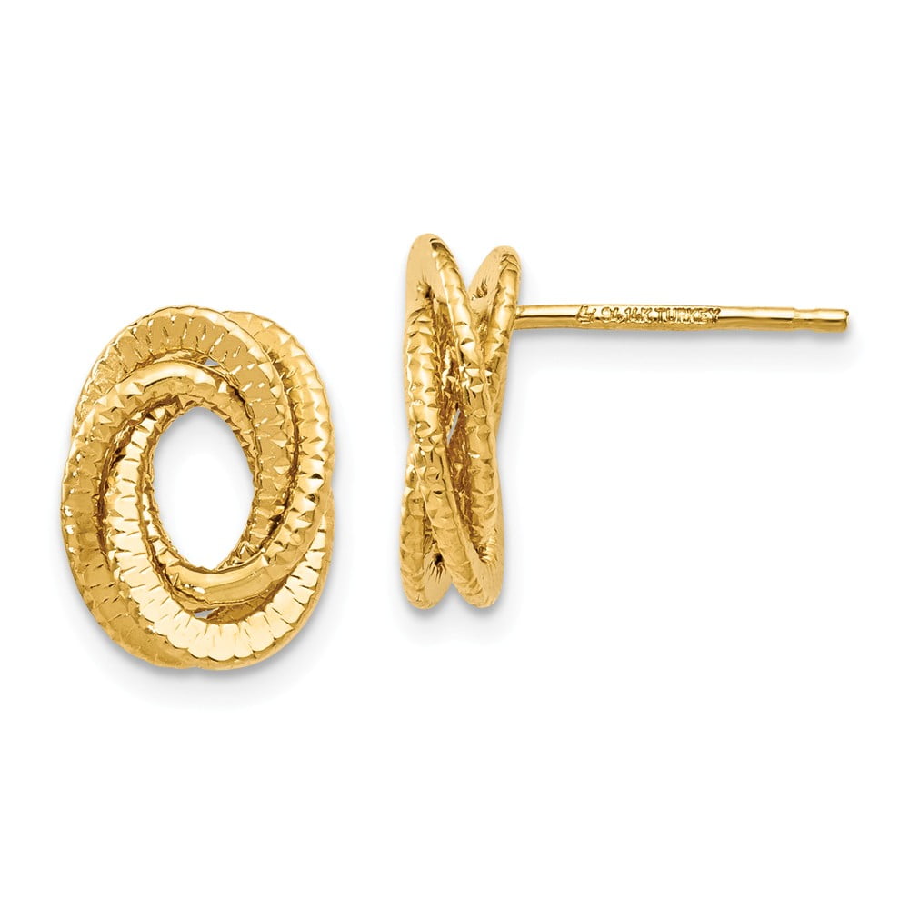 Leslie's 14K Yellow Gold Polished Textured Love Knot Earrings