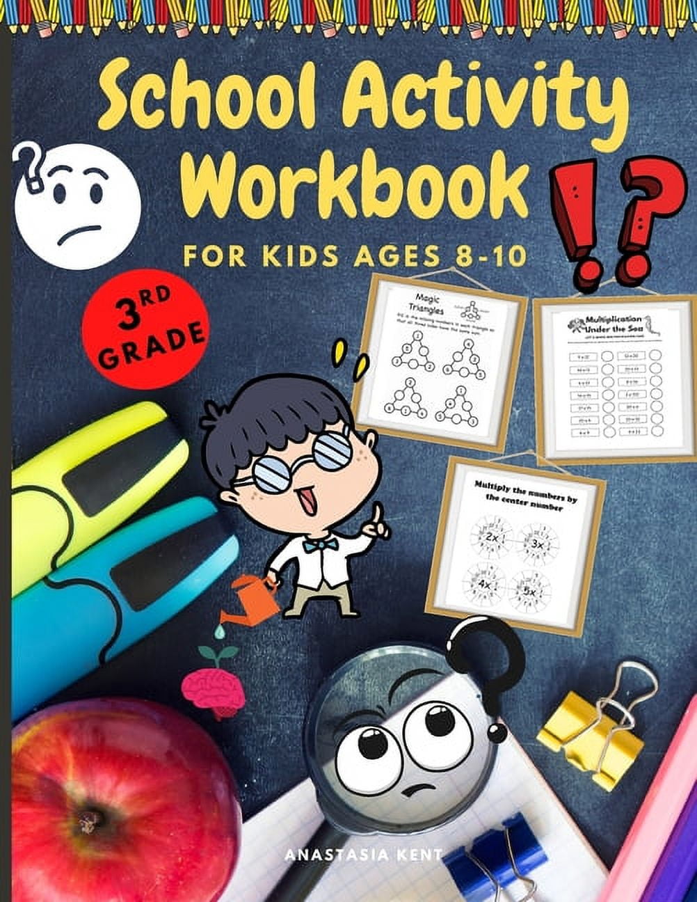 School Activity Workbook for kids Ages 8-10: Brain Challenging Activity Book, Math, Writing and More (Paperback)