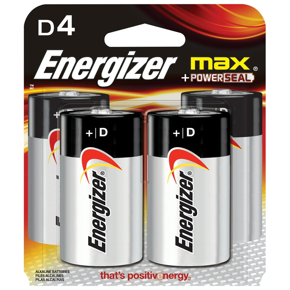 Energizer Max Alkaline D Batteries, 4 Pack - Walmart.com ...