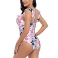 thumbnail image 5 of Yiaed Cartoon Poodle Dog Print Women's Ruffled One Piece Swimsuit V Neck Swimwear Slimming Monokini for Woman-X-Large, 5 of 8