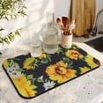 thumbnail image 3 of Washable Rubber Sunflower Cute Floral Dish Drying Mats for Kitchen Counter Home Large Coffee Bar Pad Accessories and Decor for Utensils Stemware 19.5''x12'', 3 of 7
