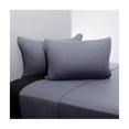 thumbnail image 1 of Juego de sábanas unicolor de polialgodón para 2 plazas, color gris, 1 of 1