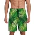 thumbnail image 3 of Lsque Green Flower Mens Sleep Pajama Shorts,Short Pajama Pants, Cotton Ultra-Soft Knit-Large, 3 of 9