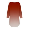 thumbnail image 4 of Scyoekwg 3/4 Sleeve Tops for Women Cewneck Three Quarter Length Sleeve Blouse Gradient Color Graphic Tee Fall Clothes Lightweight Casual Loose Pullover (Red,L), 4 of 4