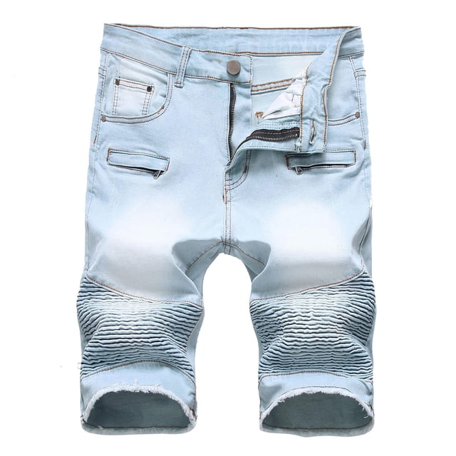 Cameland Short d'Été pour Homme Micro-Élastique à Fermeture Éclair, Short Cinq Points, Demi-Short en Jean