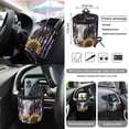 thumbnail image 5 of Jeiento Sunflower Cow American Flag Car Seat Covers Set 15 PCS with Car Seat Protector Steering Wheel Cover Seat Belt Covers Trash Bin Sunglasses Pocket Rear View Mirror Cover Coasters Keychain, 5 of 7